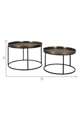 2 tables gigognes - 75 x 50 x 65 / 65 x 42 x 65 cm