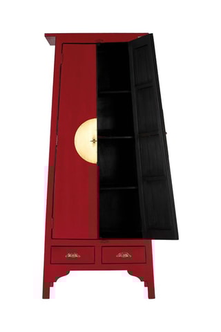 Armoire 2 portes en bois de manguier - 83 x 195 x 40 cm