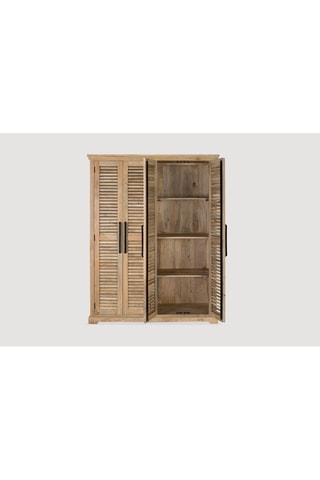 Armoire 4 portes en bois de manguier - 150 x 190 x 50 cm