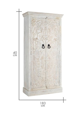 Armoire 2 portes en manguier - 90 x 183 x 40 cm