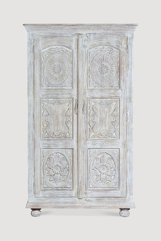 Armoire 2 portes - Blanc vieilli