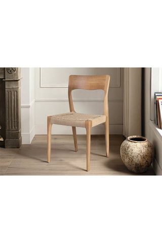 2 chaises en hévéa - 45 x 82 x 47 cm