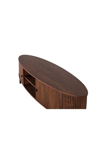 Meuble TV 2 portes en acacia - 170 x 48 x 50 cm