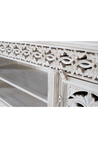 Meuble TV 2 portes en bois de manguier - 180 x 60 x 40 cm