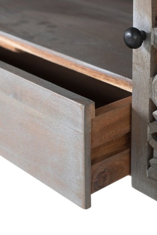 Meuble TV 2 portes en bois de manguier - 150 x 57 x 40 cm