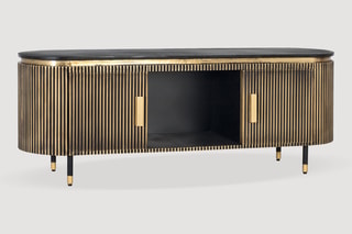 Meuble TV 2 portes en bois de manguier - 150 x 56 x 40 cm