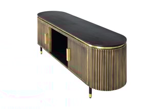 Meuble TV 2 portes en bois de manguier - 150 x 56 x 40 cm