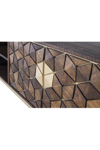 Meuble TV 4 portes en bois de manguier - 190 x 50 x 40 cm