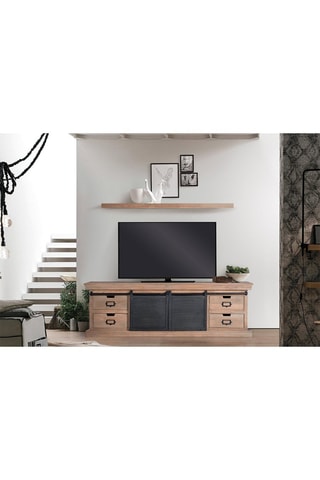 Meuble TV 2 portes en bois de manguier - 170 x 55 x 40 cm