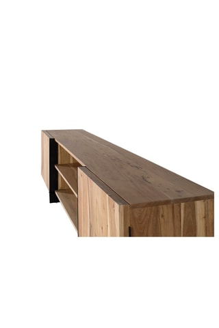 Meuble TV 2 portes en acacia - 200 x 50 x 40 cm