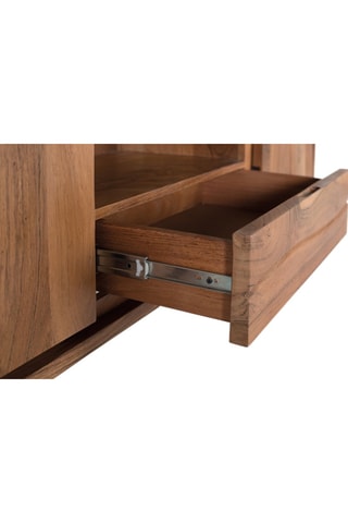 Meuble TV 4 portes en acacia massif - 170 x 56 x 40 cm