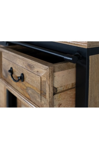 Meuble TV 2 portes en bois de manguier - 200 x 90 x 45 cm