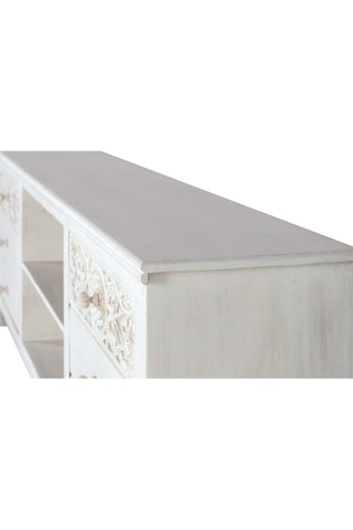 Meuble TV 6 tiroirs en bois de manguier - 180 x 70 x 40 cm