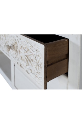 Meuble TV 6 tiroirs en bois de manguier - 180 x 70 x 40 cm