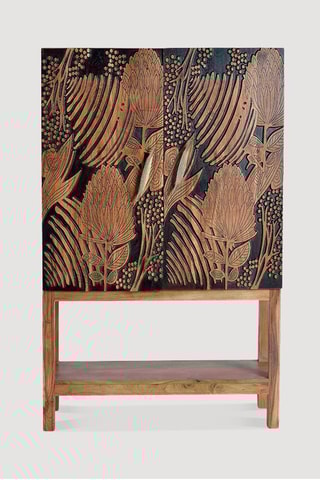 Bibliothèque 2 portes en acacia - 100 x 40 x 160 cm