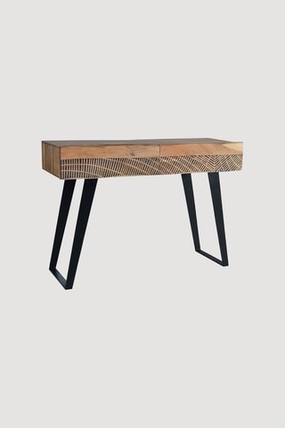 Console 2 tiroirs en acacia - 110 x 77 x 40 cm