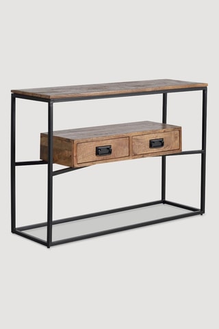 Console 2 tiroirs en bois de manguier - 110 x 35 x 78 cm