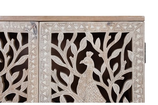 Commode 2 portes en bois de manguier - 66 x 77 x 30 cm