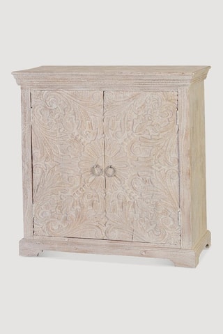 Commode 2 portes - Blanc vieilli