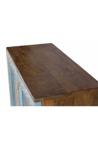 Commode 2 portes en bois de manguier - 60 x 62 x 30 cm