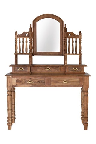 Coiffeuse 5 tiroirs en acacia - 87 x 63 x 53 cm