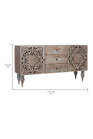 Buffet 2 portes en bois de manguier - 150 x 80 x 40 cm