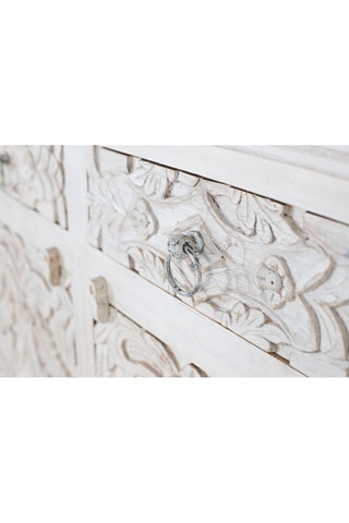 Buffet 4 portes en bois de manguier - 180 x 100 x 40 cm