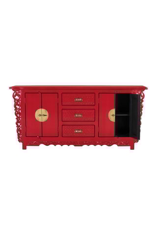 Buffet 4 portes en bois de manguier - 180 x 84 x 40 cm