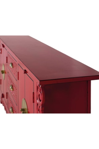 Buffet 4 portes en bois de manguier - 180 x 84 x 40 cm