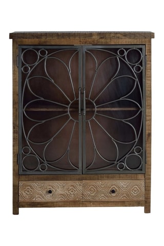 Buffet 2 portes en bois de manguier - 100 x 130 x 40 cm
