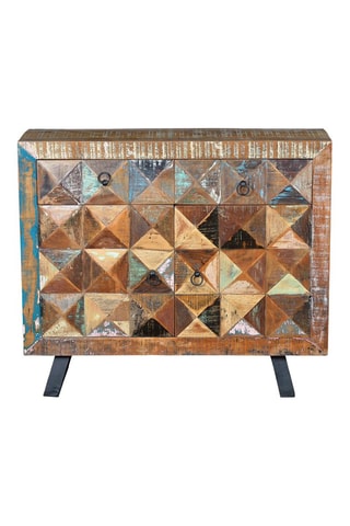 Buffet 2 portes - Naturel et noir