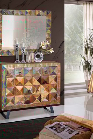 Buffet 2 portes - Naturel et noir