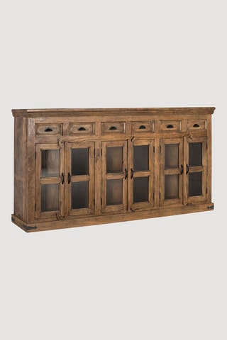 Buffet 6 portes en manguier - 225 x 120 x 45 cm