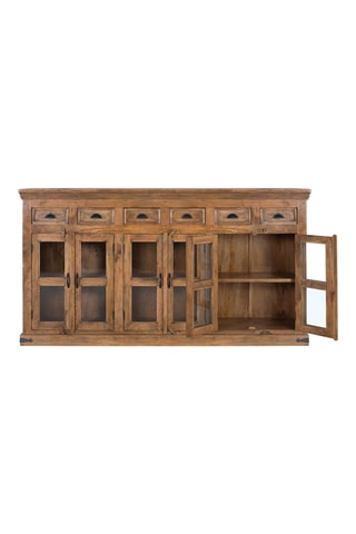 Buffet 6 portes en manguier - 225 x 120 x 45 cm