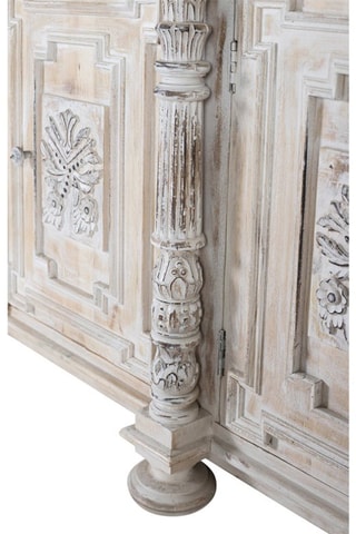 Buffet 4 portes en bois de manguier - 225 x 100 x 45 cm