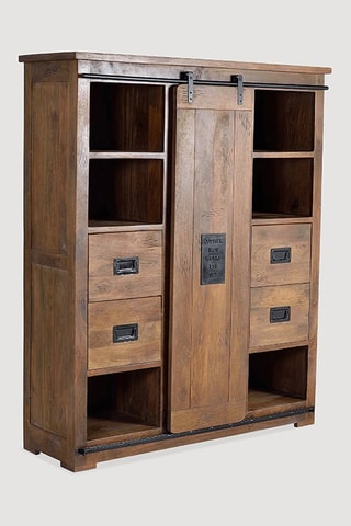 Buffet 1 porte en acacia - 140 x 170 x 45 cm