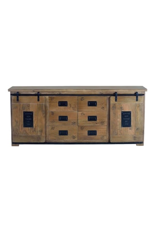 Buffet 2 portes en bois de manguier - 190 x 80 x 45 cm
