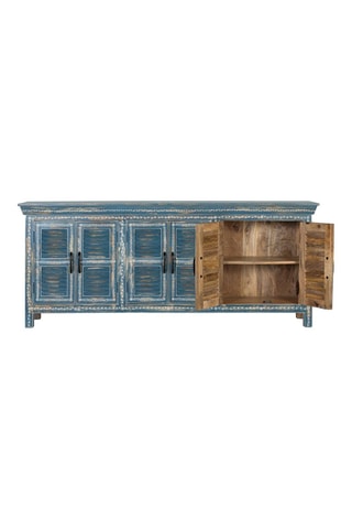 Buffet 6 portes en bois de manguier - 184 x 76 x 36 cm