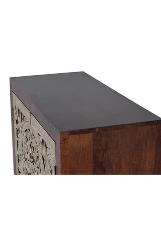 Buffet 2 portes en bois de manguier - 80 x 35 x 80 cm