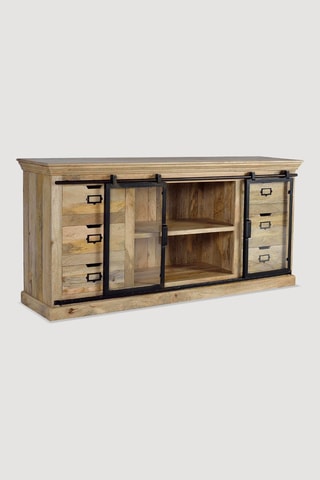 Buffet 2 portes en bois de manguier - 180 x 86 x 45 cm
