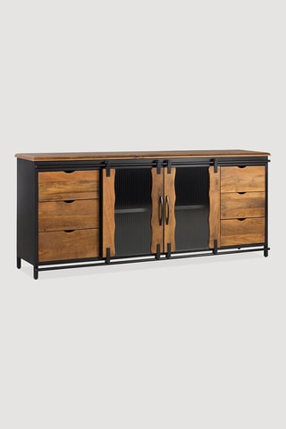 Buffet 2 portes en bois de manguier - 190 x 80 x 40 cm