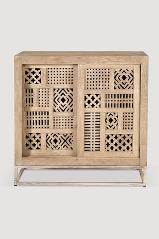Buffet 2 portes en bois de manguier - 90 x 40 x 90 cm