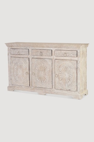 Buffet 3 portes - Blanc vieilli