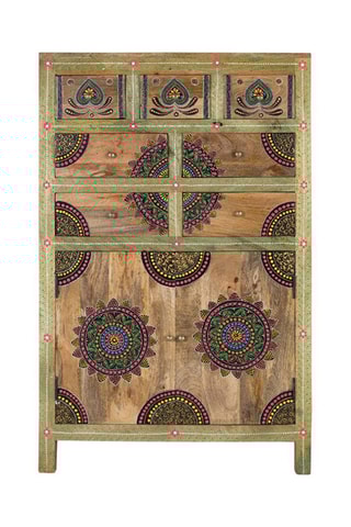 Buffet 2 portes en bois de manguier - 80 x 122 x 41 cm