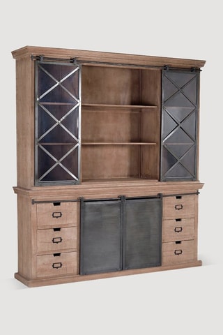 Buffet 4 portes en bois de manguier - 200 x 220 x 45 cm