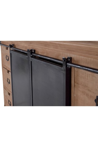 Buffet 4 portes en bois de manguier - 200 x 220 x 45 cm