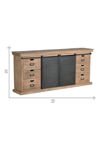 Buffet 2 portes en bois de manguier - 190 x 40 x 85 cm