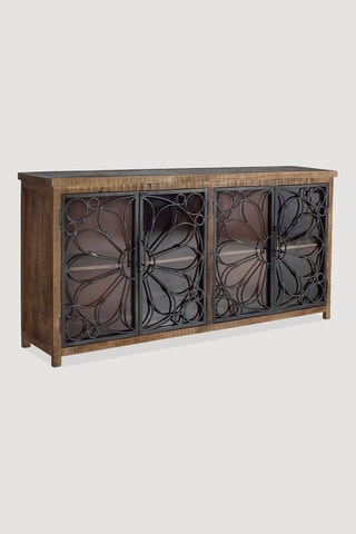 Buffet 4 portes en bois de manguier - 190 x 40 x 95 cm