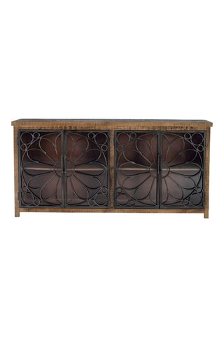 Buffet 4 portes en bois de manguier - 190 x 40 x 95 cm