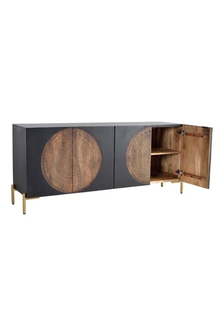 Buffet 4 portes en bois de manguier - 173 x 77 x 45 cm